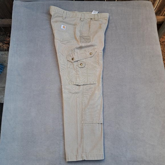 Carhartt double knee tactical steel cargo pants men's size 36W x 30L khaki EUC - Picture 8 of 16